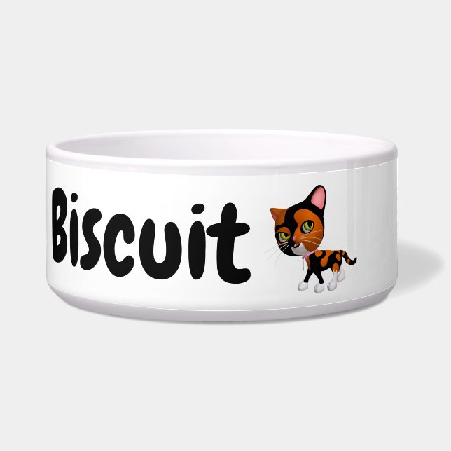 Écuelle Sassy Calico Cat Ceramic Pet Bowl (Devant)