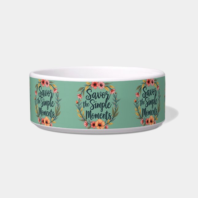 Écuelle Savourez les moments simples Boho Floral Citation  (Devant)