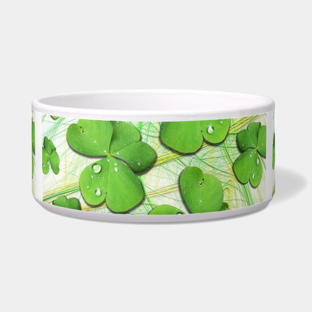 Écuelle Shamrock vert Clover St Patrick's Day Pet Bowl (Devant)