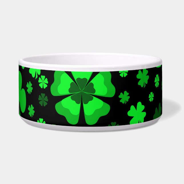 Écuelle Shamrocks et cuvette de chien de trèfles (Devant)