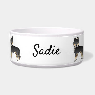 Écuelle Siberian Husky noir et feu Chien & Nom personnalis