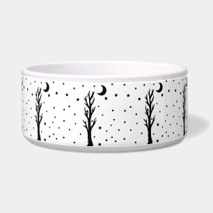 Écuelle Silhouette noire éffrayante Arbre Croissant Lune É
