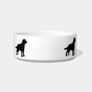 Écuelle Silhouettes noires de chien de Labrador sur le