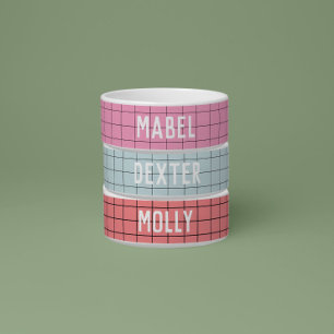 Écuelle Simple Fille Corail Noir Vérifié Graphique Moderne