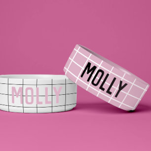 Écuelle Simple fille rose chèque graphique moderne