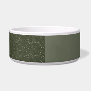 Écuelle Split Design Moss Green Ceramic Pet Bowl - Custom