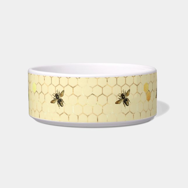 Écuelle Stylo Abeilles Jaunes d'or Honeycomb Animal (Devant)