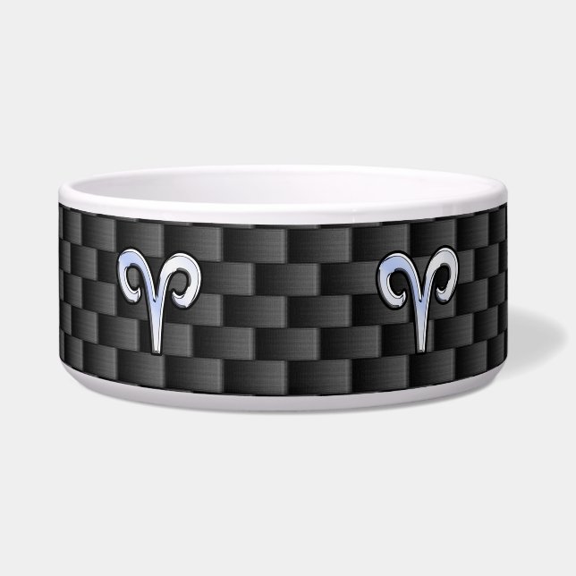 Écuelle Symbole Zodiaque de Bélier Noir Carbone Décor (Devant)