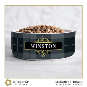 Écuelle Tartan noir plaqué or Customisé