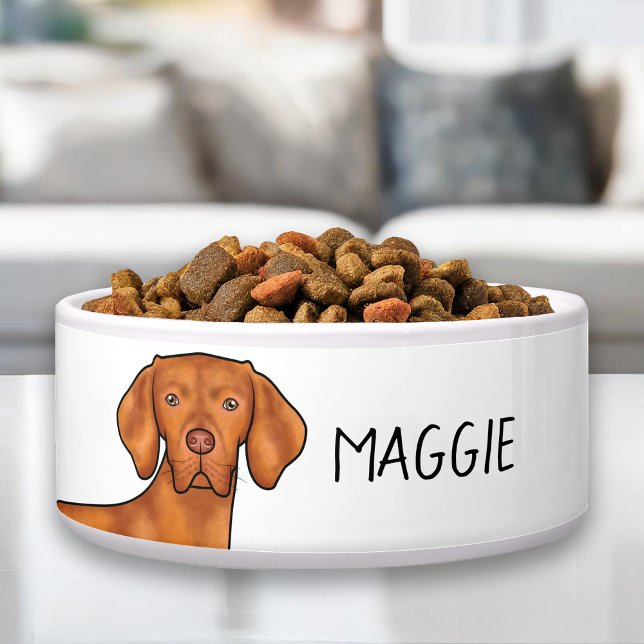 Écuelle Tête de chien pointer hongrois avec nom de l'anima (Créateur téléchargé)