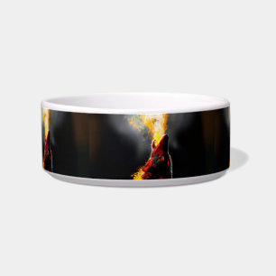 Écuelle Tête du loup de feu agressif