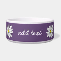 Texte personnalisé marguerite mauve et jaune