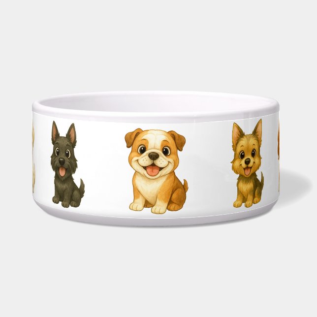 Écuelle The "Canine Cavalcade" Menagerie: Diverse Breeds (Devant)
