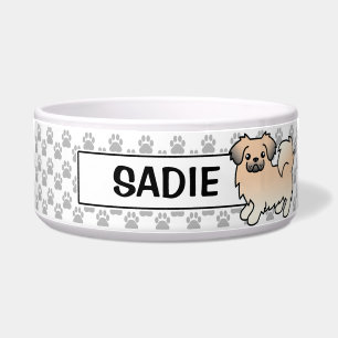 Écuelle Tibétain Spaniel de dessin animé couleur sable crè