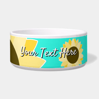 Écuelle Tournesols en céramique Turquoise Pet Bowl
