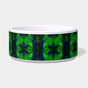 Écuelle Traços e formas azuis e verde, quase listrado.