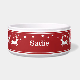 Écuelle Trottinette de Noël rouge et blanc avec le Père No