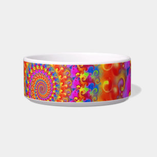 Écuelle Turquoise et jaune de rose de motif de fractale de