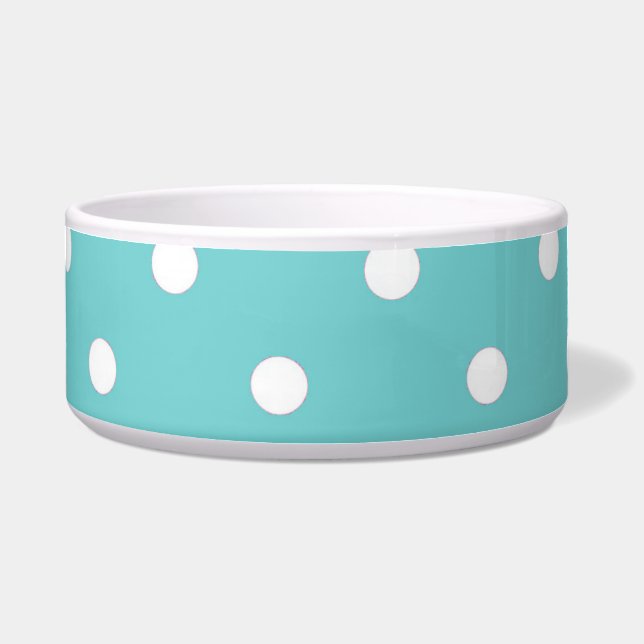 Écuelle Turquoise Sky Polka Dot Pet Bowl (Devant)
