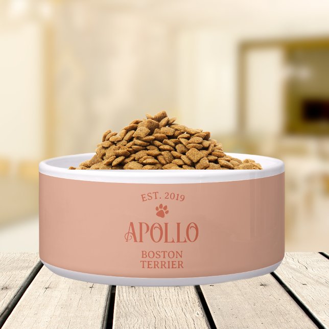 Écuelle Typographie de script moderne personnalisée Nom de (Customize this fun, custom dog bowl with your pet's name! )
