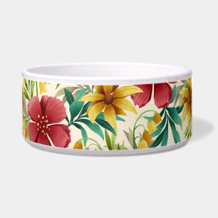 Écuelle Un bol blanc avec un motif floral vibrant
