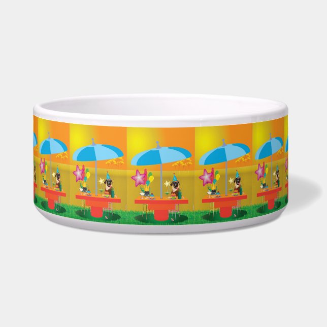 Écuelle Un bol de chien motif pour chien - Fête pour deux (Devant)
