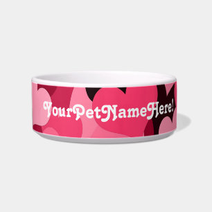 Écuelle Un bon nombre de coeurs roses, motif mignon