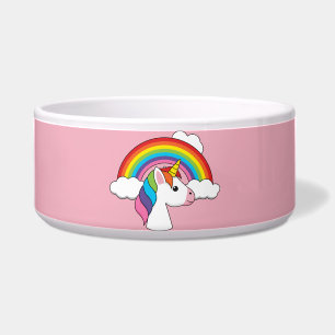 Écuelle Unicorne et arc-en-ciel avec nuages Kawaii