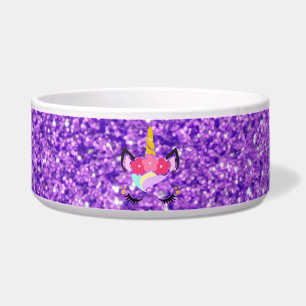Écuelle Unicorne Personnalisée Purple Parties scintillant 