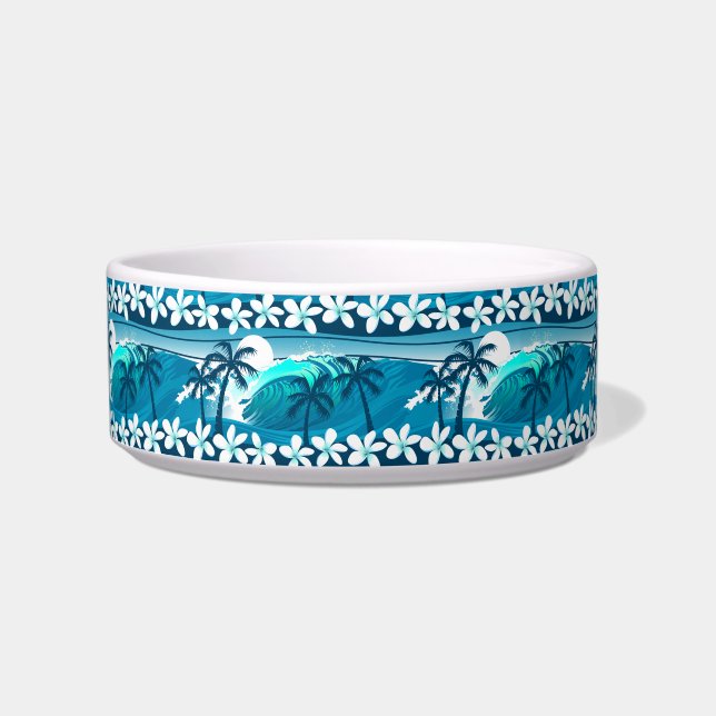 Écuelle vague de surf tropicale avec palmiers (Devant)
