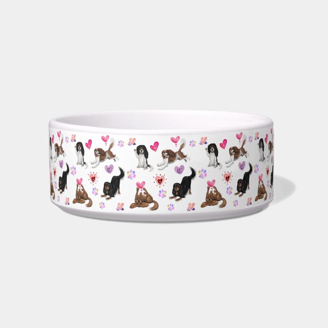 Écuelle Valentine et Love Cavalier Dog Bowl (Devant)