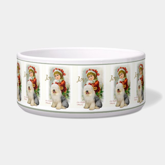 Écuelle Vieux anglais Sheepdog Cadeaux de Noël (Devant)