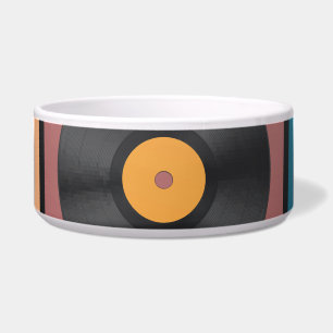 Écuelle Vinyl records : retro LP set.