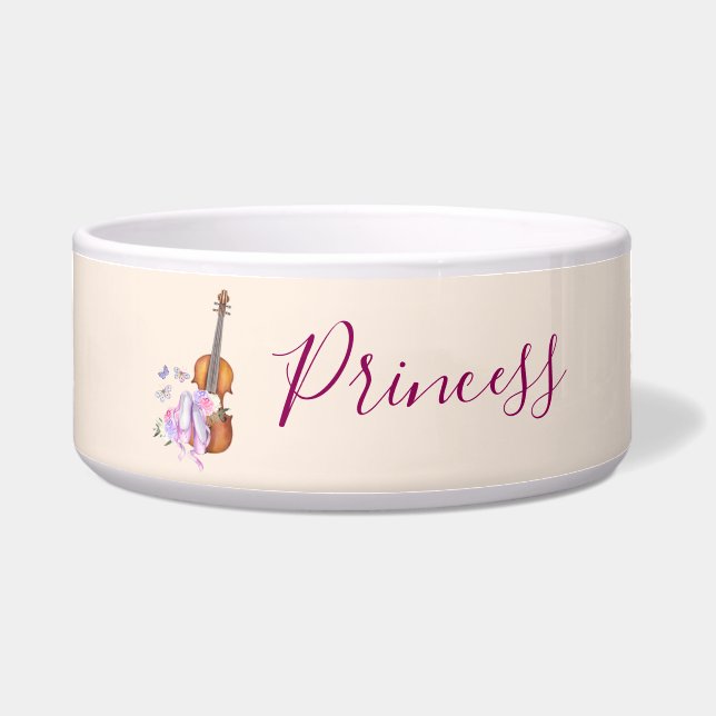 Écuelle Violon, Chaussures de Ballet, Fleurs et Papillons (Devant)