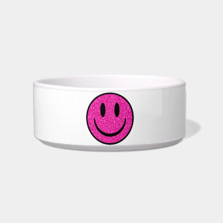 Écuelle Visage de sourire rose Parties scintillant