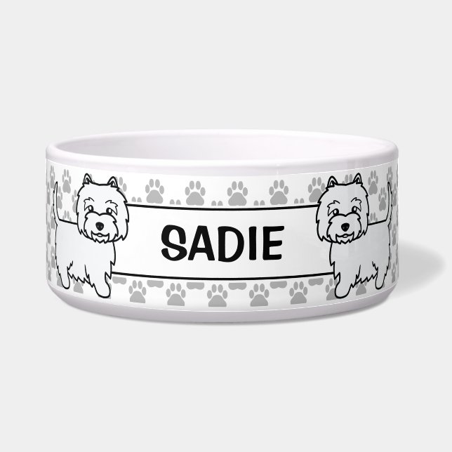 Écuelle West Highland White Terrier Dessin de chien (Devant)