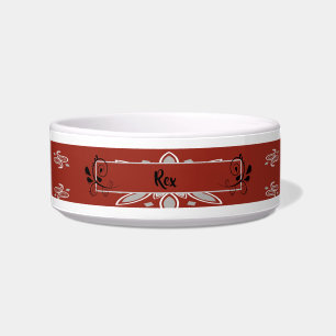 Écuelle Western Red/Black Paisley Personnalisé Pet Bowl
