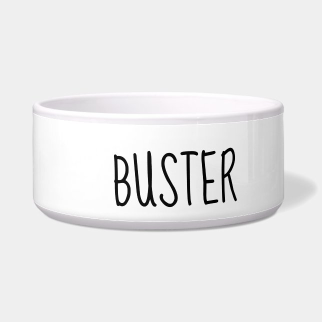 Écuelle White Dog Bowl Name Black Text (Droite)