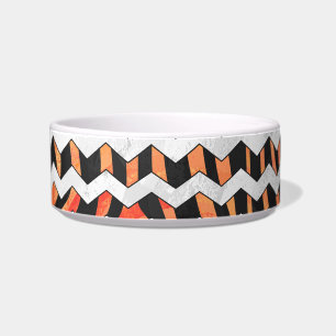 Écuelle Zebra Black et Orange Chevron