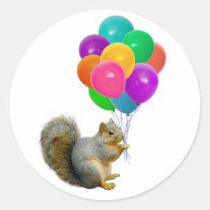 Écureuil avec Stickers Balloons
