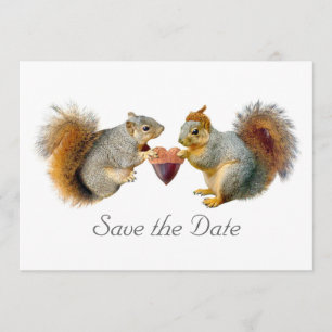 Écureuil Coeur Acorn Enregistrer la carte de date