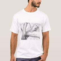 Écureuil dans la forêt imprimé T-shirt