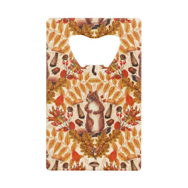 Écureuil d'automne sur blanc (Devant)