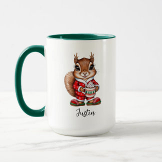 Écureuil de Noël personnalisé Mug