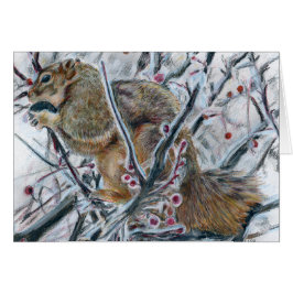 Écureuil d'hiver dans l'arbre