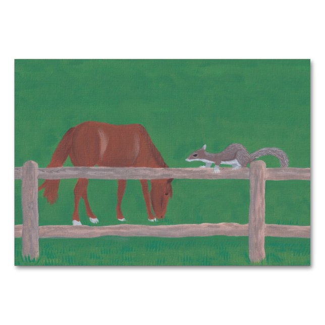 Écureuil et cheval Lecture de cartes de poche pour (Devant)