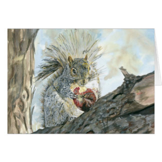 Écureuil gris avec la pomme