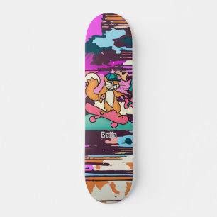 Écureuil rétro de rue sur skateboard   Drôle