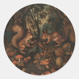 Écureuils - Stickers ronds pour papeterie