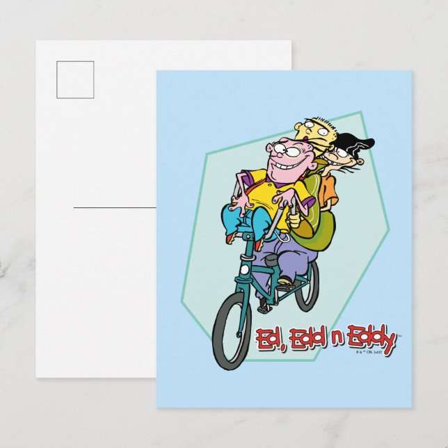 Ed, Edd, n Eddy on a Bike Postkarte (Vorne/Hinten)